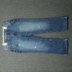 Aeropostale Bootcut Blue Jeans Size 37" x 29.5" Distressed